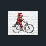 Sock Monkey op fiets Canvas Afdruk<br><div class="desc">Kinderen</div>