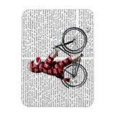 Sock Monkey op fiets Magneet (Verticaal)