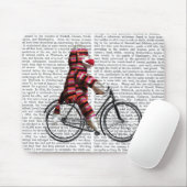Sock Monkey op fiets Muismat (Met muis)