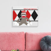 Sock Monkey op maat Canvas Afdruk (Insitu (Woonkamer))