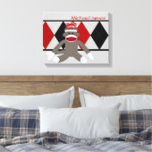 Sock Monkey op maat Canvas Afdruk (Insitu (Slaapkamer))