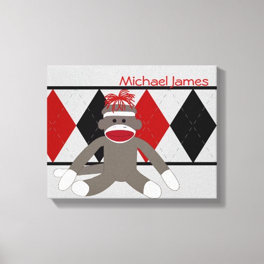 Sock Monkey op maat Canvas Afdruk (Voorkant)