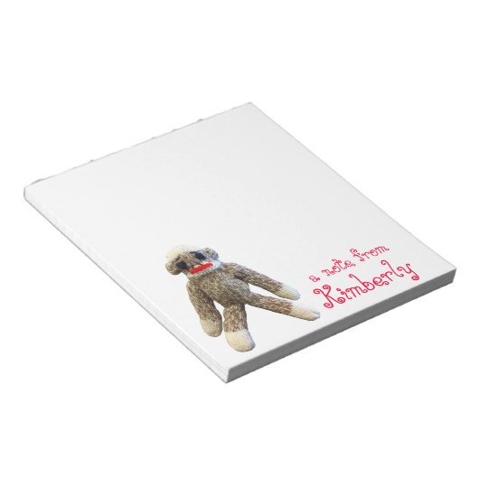 Sock Monkey op maat Notitieblok (Schuin)