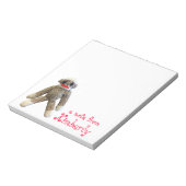 Sock Monkey op maat Notitieblok (Linkerzijde)