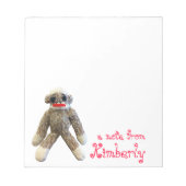 Sock Monkey op maat Notitieblok (Voorkant)