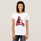 Sock Monkey op Red Moped T-shirt (Voorkant volledig)