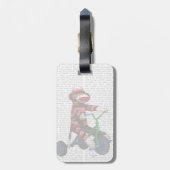 Sock Monkey op Tricycle Bagagelabel (Achterkant verticaal)
