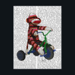 Sock Monkey op Tricycle Briefkaart<br><div class="desc">Kinderen</div>