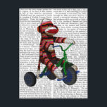 Sock Monkey op Tricycle Briefkaart<br><div class="desc">Kinderen</div>