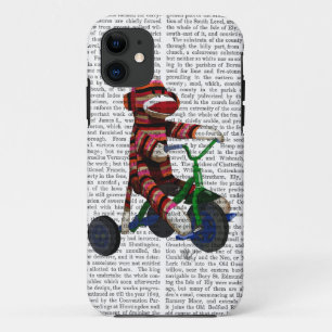 Sock Monkey op Tricycle iPhone 11 Hoesje