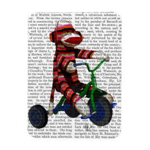 Sock Monkey op Tricycle Magneet
