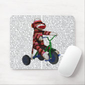 Sock Monkey op Tricycle Muismat (Met muis)