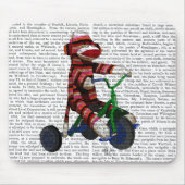 Sock Monkey op Tricycle Muismat (Voorkant)
