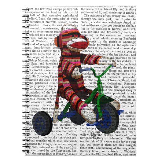 Sock Monkey op Tricycle Notitieboek (Voorkant)