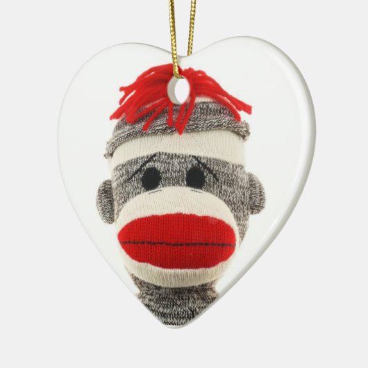 SOCK MONKEY ORNAMENT PERSONALISEERD (Links)
