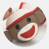 Sock Monkey Ornament Sticker (Voorkant)