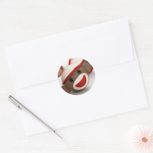 Sock Monkey Ornament Sticker (Envelop)