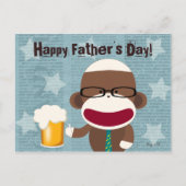 Sock Monkey Papa Briefkaart (Voorkant)
