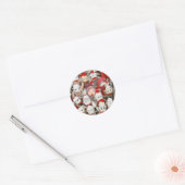 Sock Monkey Party Ronde Sticker (Envelop)