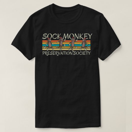 Sock Monkey PConservation Society Retro  Str T-shirt (Design voorkant)