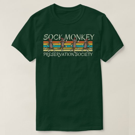 Sock Monkey PConservation Society Retro Str T-shirt (Design voorkant)