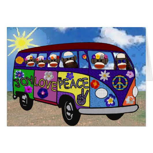 Sock Monkey Peace Bus (Voorkant Horizontaal)
