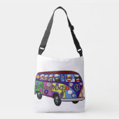 Sock Monkey Peace Bus  Crossbody Tas (Voorkant)