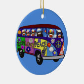 Sock Monkey Peace Bus  Keramisch Ornament (Rechts)