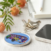 Sock Monkey Peace Bus Keychain (Zijkant)