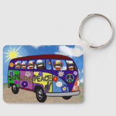 Sock Monkey Peace Bus Keychain (Voorkant)