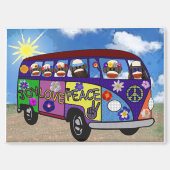 Sock Monkey Peace Bus Magnet (Voorkant)