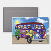 Sock Monkey Peace Bus Magnet (Voorkant / Achterkant)