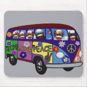 Sock Monkey Peace Bus  Muismat (Voorkant)
