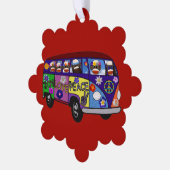 Sock Monkey Peace Bus Paper Ornament Card Kaart (Links)