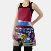 Sock Monkey Peace Bus Postcard Schort (Insitu)