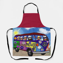 Sock Monkey Peace Bus Postcard Schort