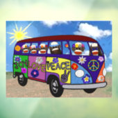 Sock Monkey Peace Bus Raamsticker (Vel 3)