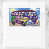 Sock Monkey Peace Bus Rechthoekige Sticker (Tas)