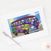 Sock Monkey Peace Bus Rechthoekige Sticker (Envelop)