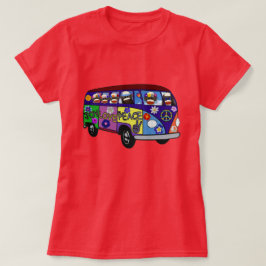 Sock Monkey Peace Bus  T-shirt