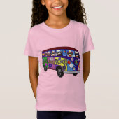 Sock Monkey Peace Bus  T-shirt (Voorkant)
