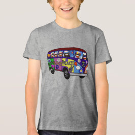Sock Monkey Peace Bus  Tri-Blend Shirt