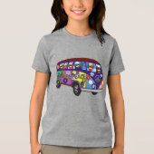 Sock Monkey Peace Bus  Tri-Blend Shirt (Voorkant)
