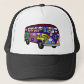 Sock Monkey Peace Bus  Trucker Pet (Voorkant)