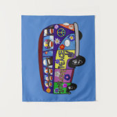 Sock Monkey Peace Bus  Wandkleed (Voorkant)