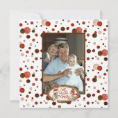 Sock Monkey Pedal Car, Boy Baby Birth kondiging Kaart (Achterkant)