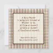 Sock Monkey Pedal Car, Boy Baby shower Invitation Kaart (Achterkant)