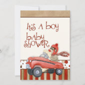 Sock Monkey Pedal Car, Boy Baby shower Invitation Kaart (Voorkant)