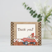 Sock Monkey Pedal Car, dank u Kaarten (Staand voorkant)