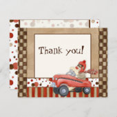 Sock Monkey Pedal Car, dank u Kaarten (Voorkant / Achterkant)